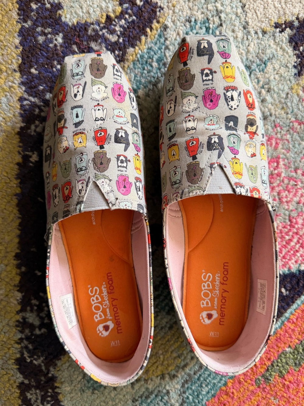 BOBS from Skechers Kids' Gray Slip-On Shoes with Multicolor Animal Print